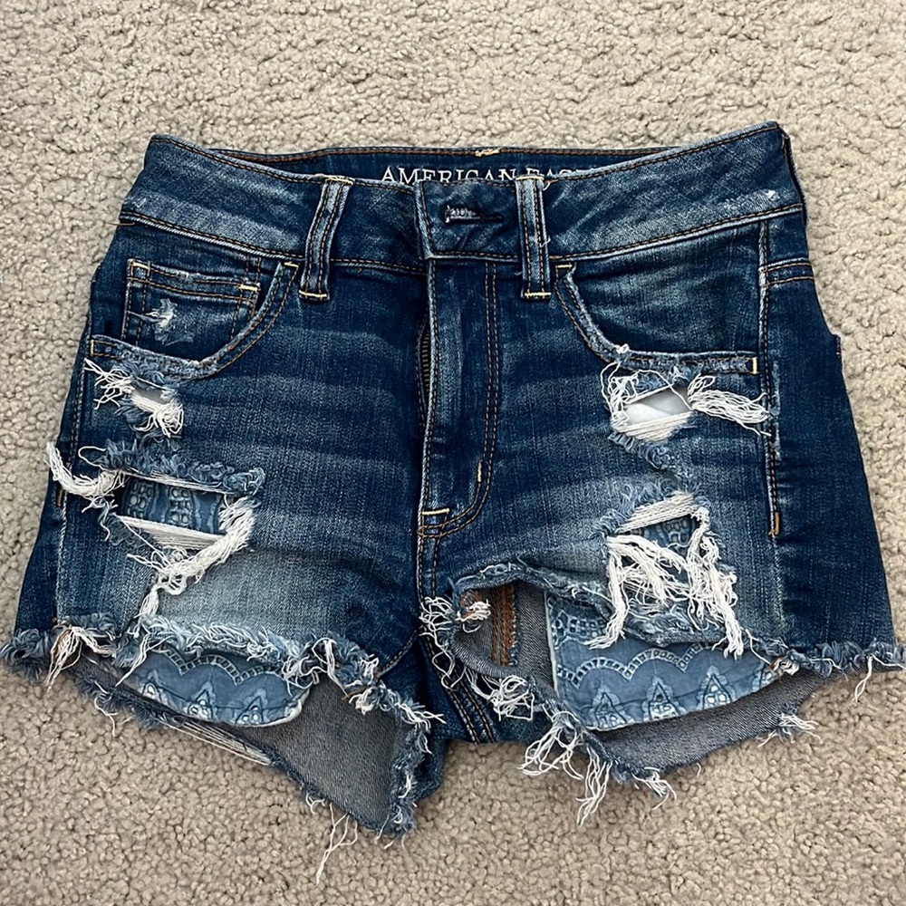 American eagle High rise shortie Jean shorts